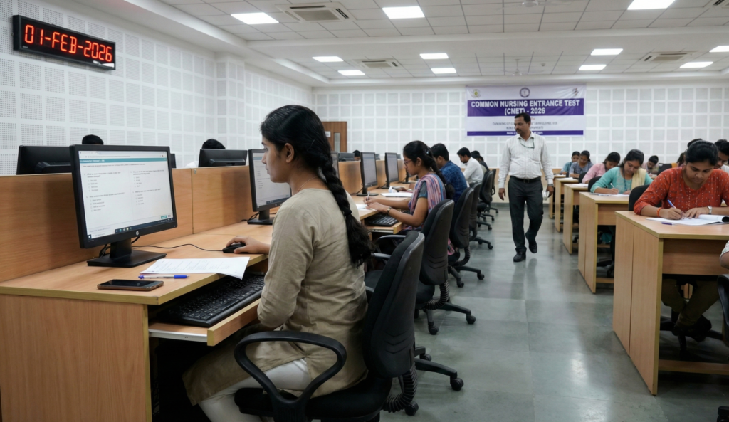 Students appearing for CNET 2026 Computer Based Test